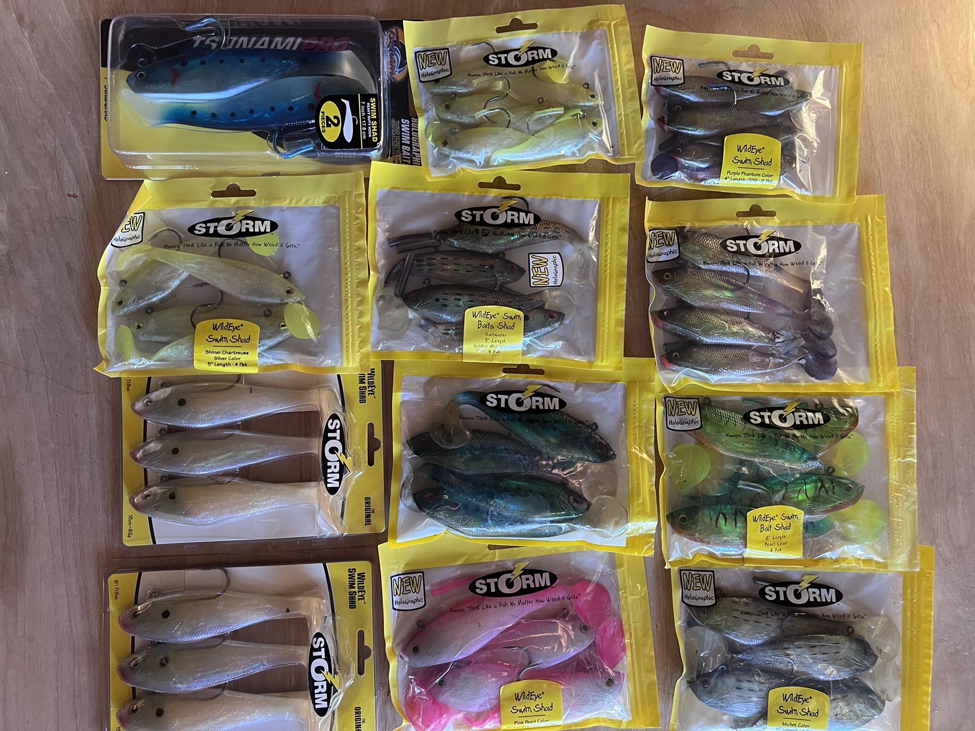 12 Packs Storm Wildeye Swim Shad Swimbaits, 4”,5”,6”,7” Fishing Lures for  Sale in Los Angeles, CA - OfferUp