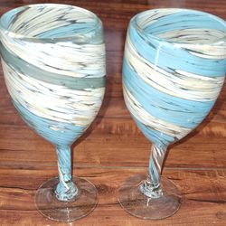 Aqua  Swirling Wine Goblet