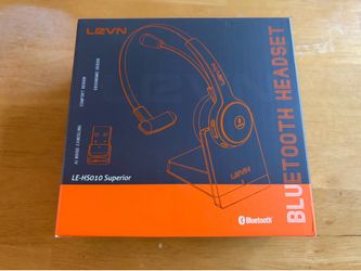 LEVN Wireless Bluetooth Headset with Mic, Charging Base & USB Dongle