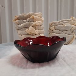 Vintage Ruby Red Dessert Dish