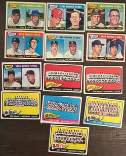 1965 Topps Baseball – 13 Vintage Cards – Rookie Stars & Teams