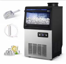 13.5 in. Freestanding 100 lbs. / 24 Hours Ice Maker Black and Silver Color-Blocked Finish 36-Full Size Ice Cubes/Cycle
