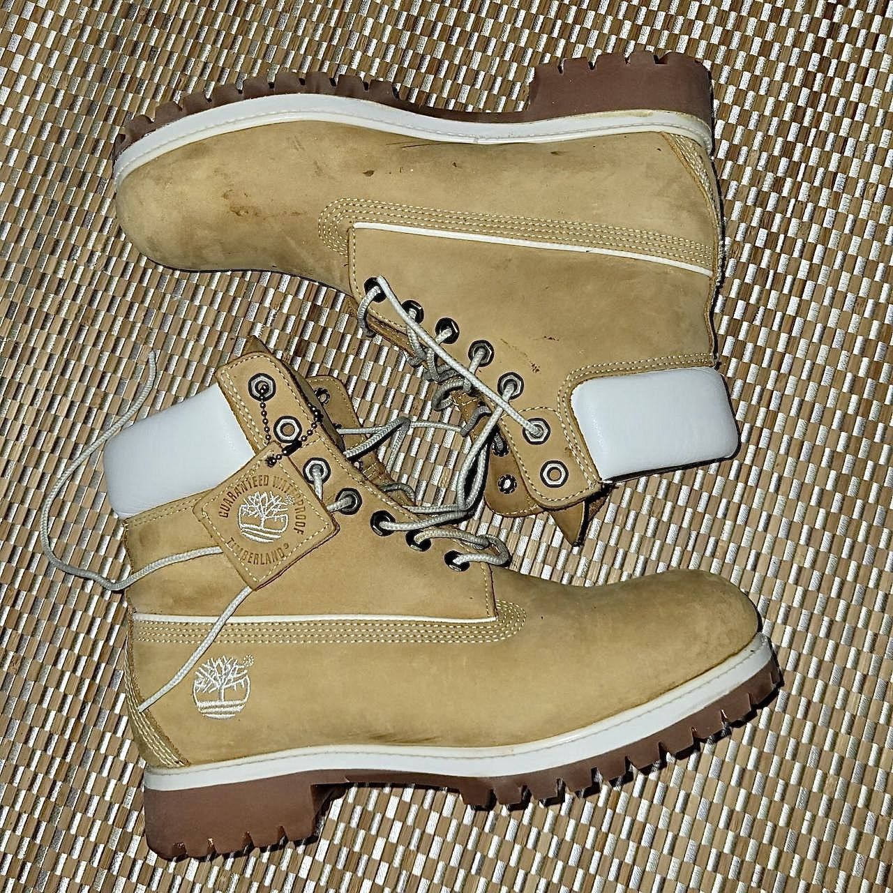 Timberland White/Tan Combat Boots