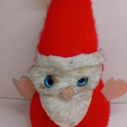 1960s Bean Bag Santa Plush Big Plastic Blue Eyes RARE No Tag