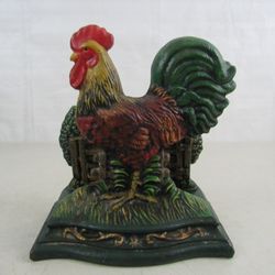 Rooster Cast Iron Vintage Farmhouse Napkin/Letter Holder Heavy


