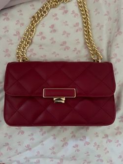 Red Bag with Gold Hardware