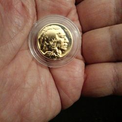 Rare And Vintage 1936 Golden Indian Head/Buffal Nickel