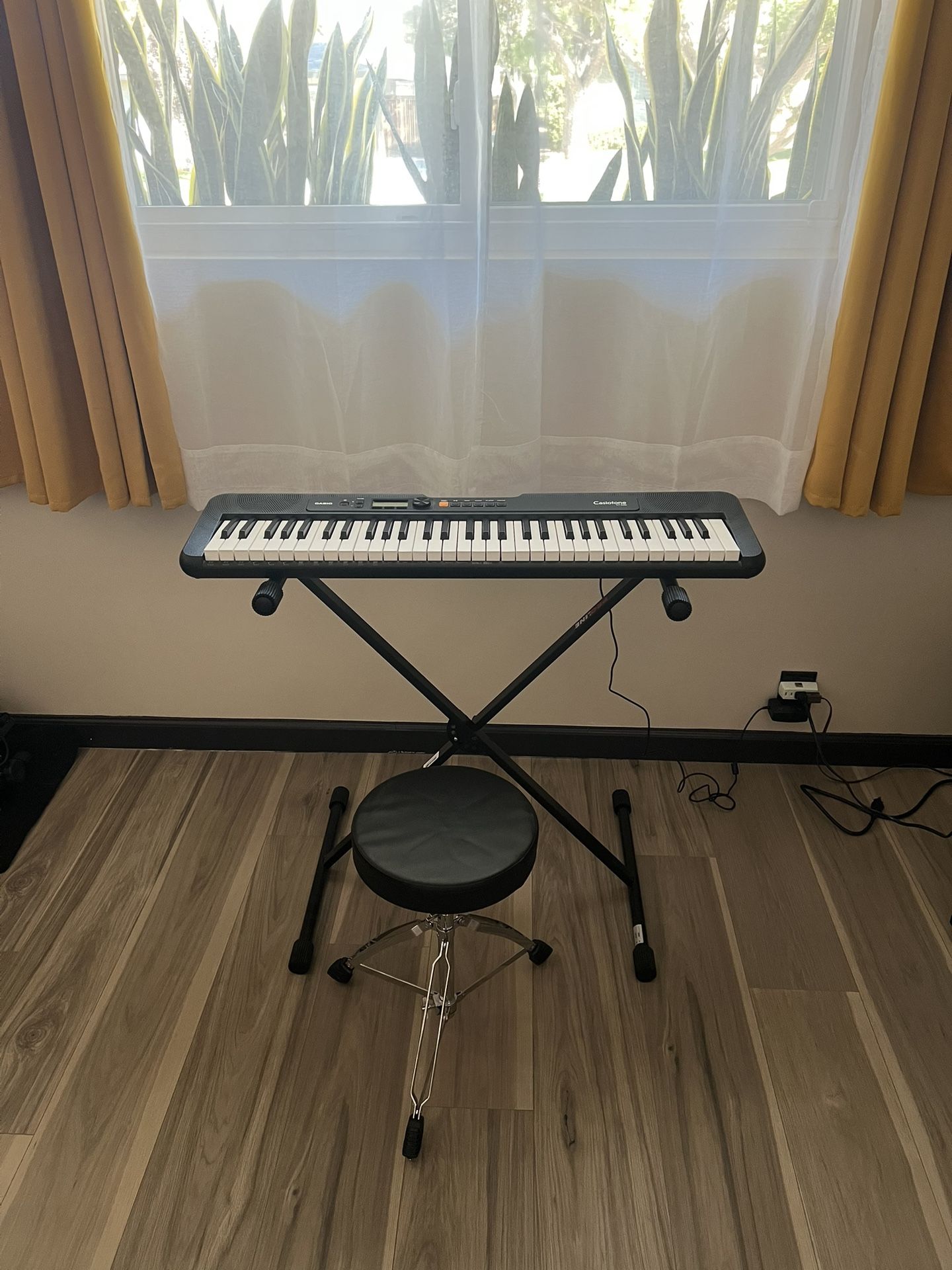 Casio Electric Keyboard Piano and Stool
