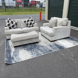 Sofa Chair & Ottoman Set – Feather Down Pillows Included Sofa Set Sectional