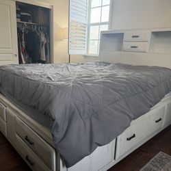 Queen Headboard And Frame Plus Dresser , Used