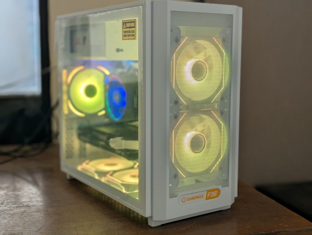 AMD Ryzen 5 7600 + AMD Radeon RX 7600 AM5 White RGB Gaming Desktop PC Computer 