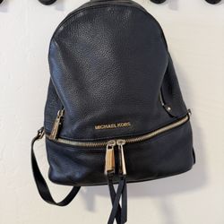 Michael Kors Rhea Black Leather Backpack
