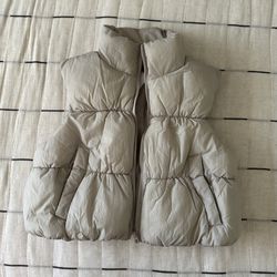 New H&M Puffer Vest Taupe M