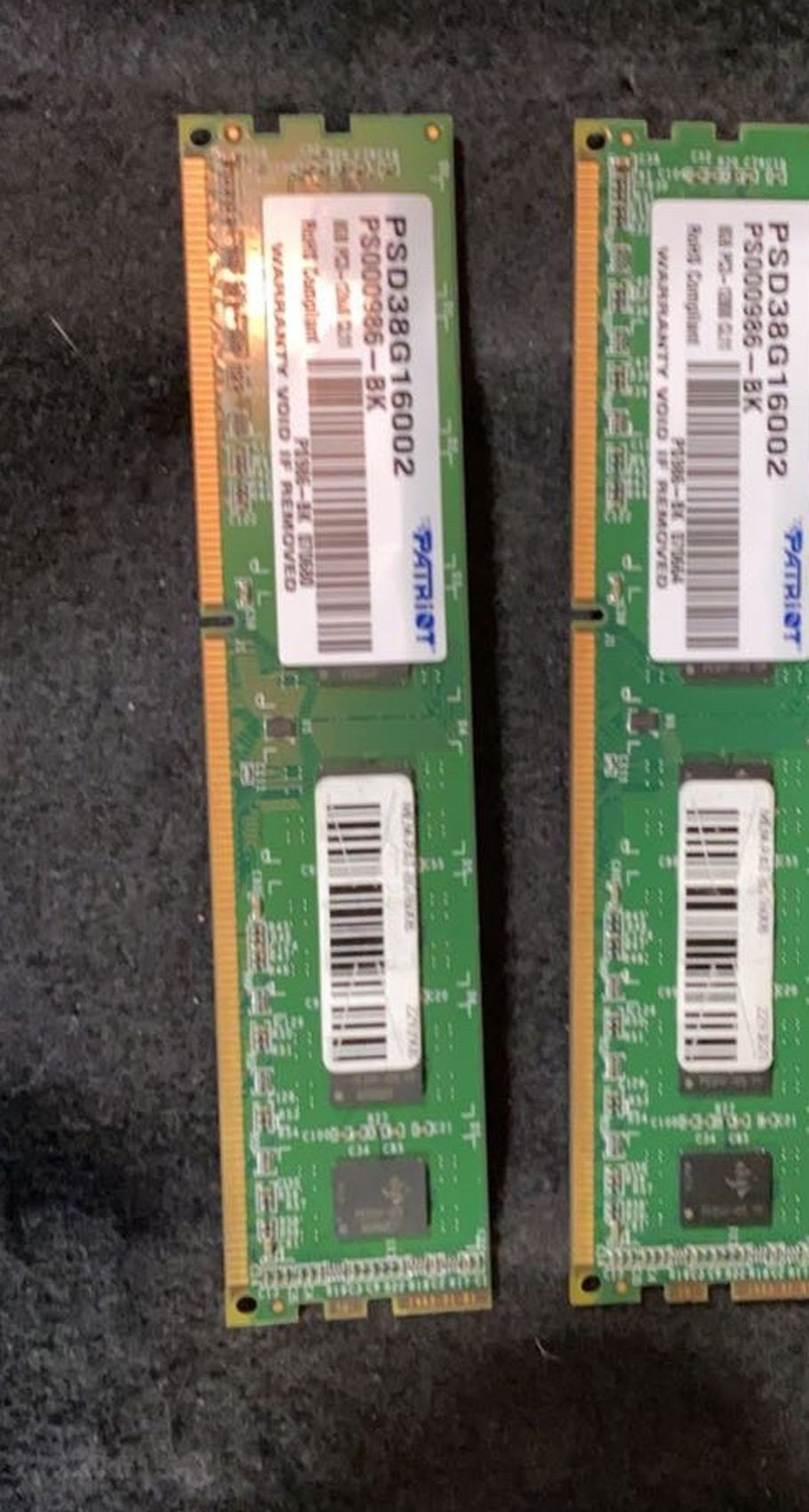 two ram fro computer 16gb DDR4