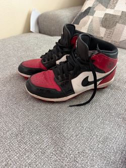 Air Jordan 1 Mid Bred Toe Football Cleats - 9.5