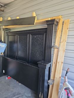 Black tall king  bed frame