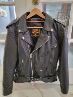 Milwaukee Leather LKM1781 Men's The Legend Classic Black Premium Leather Motorcycle Jacket w/Quilted Zip-Out Liner