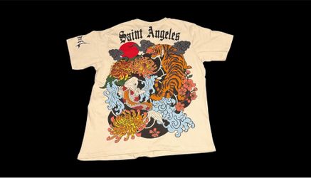 Saint Angeles Tiger Koi Graphic Streetwear Tee - Medium