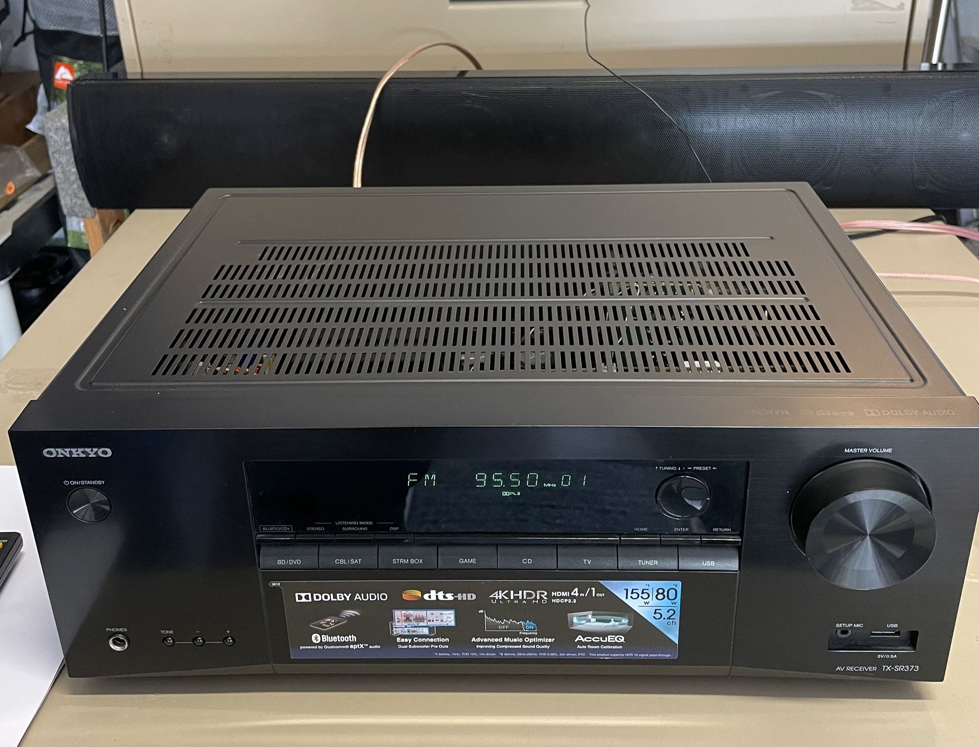 Onkyo TX-SR373 5.2 Channel A/V Receiver with Bluetooth & Boston Acoustic Speaker System