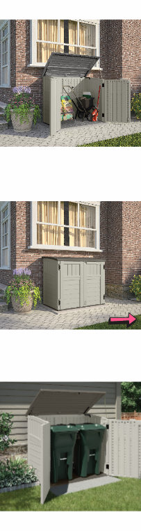 NEW Patio Outdoor Storage Shed Horizontal Utility Backyard Oasis Box Gallon Container Garden Plastic Furniture Waterproof Deck Yard Bin *↓READ↓*