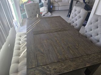 Rustic Dark Wood Dining Table