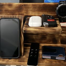 Charging Station For Phone With Watch Holder And Shelves 