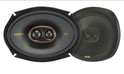 KICKER 51KSC69304 KS-Series 6x9 3-Way Speakers with 1" and .75" tweeters, 4-Ohm, Pair