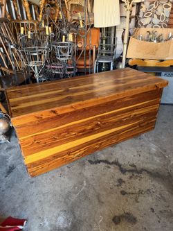 Solid Redwood Storage Chest / Blanket Box 49” Rustic Bench Trunk