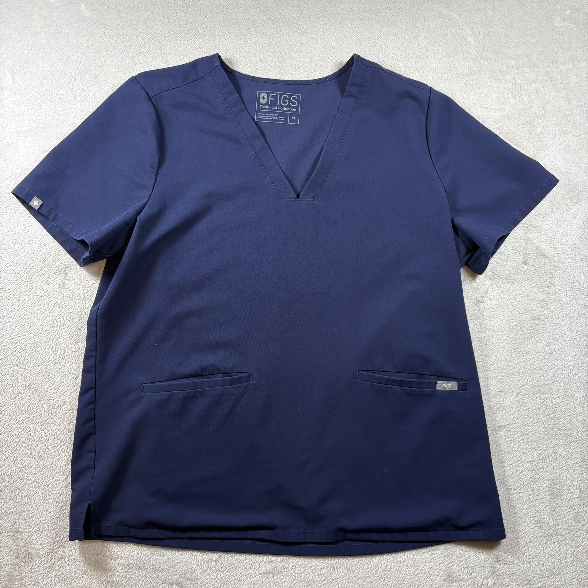 FIGS Top Women's Size XL Blue Technical Collection Scrubs Shirt #3590