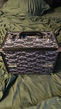 Caboodles black lace train case for makeup