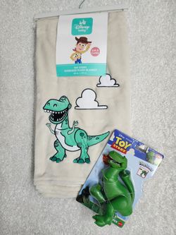 Disney Toy Story Oversized Plush Rex Blanket & Posable Rex Action Figure