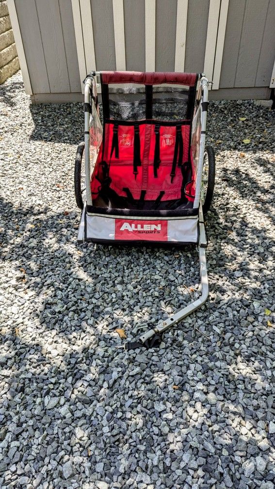 Allen Sports Deluxe Steel Kids Bike Trailer Red