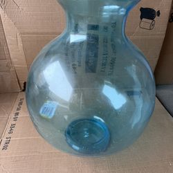 Large Blue Glass Vase 12” – Modern Home Decor