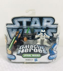 2006 Hasbro Star Wars Galactic Heroes LUKE SKYWALKER & CLONE TROOPER 2-Pack