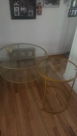 Living room glass table set