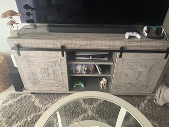 New Premium Rustic Weathered Wood TV Stand and End Table Set
