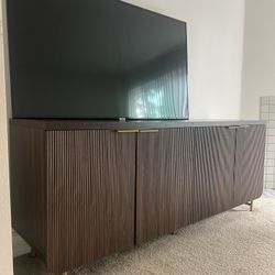 Brown Fluted Buffet Cabinet/ Console Table