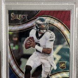 2020 Jalen Hurts Rookie Panini Select Tri-Color Prizm #350 /75 PSA 10