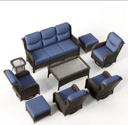 Luxury patio furniture set 6-in deep seating cushions high quality outdoor patio sofa set 🆕✅☑️