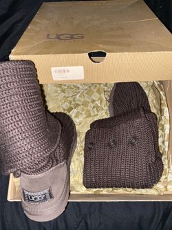 $60 UGG Cardy knit boots brown