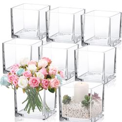 Set of 9 centerpiece clear vases for home decor wedding decoration, event, party
