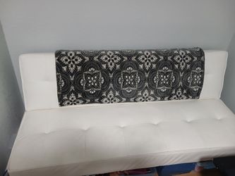 White leather futon couch bed