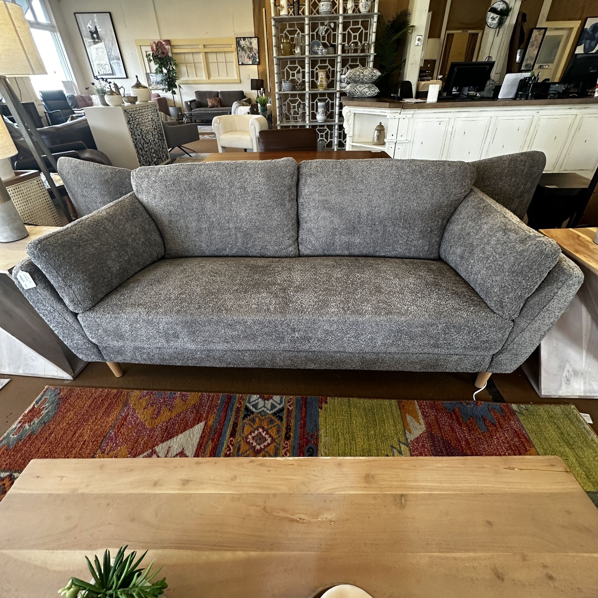 Grey Boucle Sofa