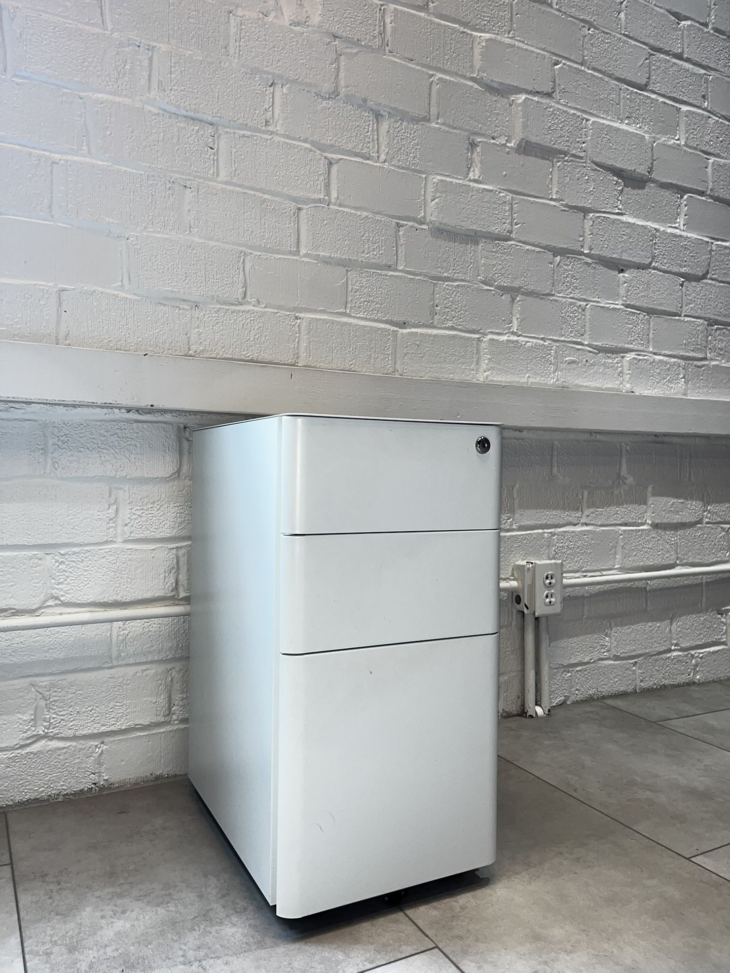 White 3-drawer filing Cabinet Mobile File Cabinet With Wheels