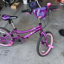 20” Girls Purple & Pink Bike with Basket and Pegs