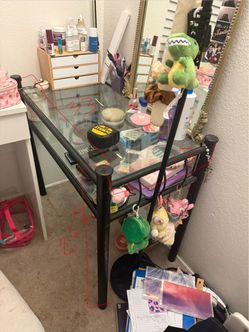 Black glass vanity