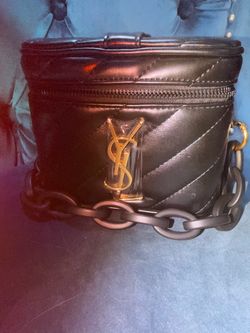 Saint Laurent YSL Black Quilted Vanity Bag