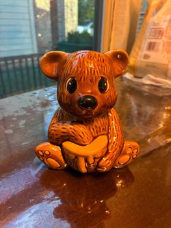 Ceramic Bear Honey Pot Figurine