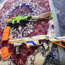 Nerf Guns (Zombie Strike And Retaliator. 2 Mags Included