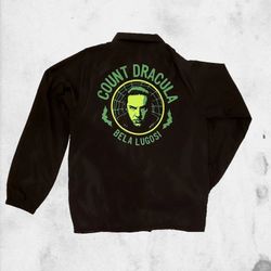 Men’s Creepy Co Dracula Windbreaker Jacket Small Black Green 